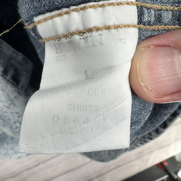 Vintage Edwin Denim Shirt Mens Large Acid Wash Blue Western Button Up Japan 90s - Picture 8 of 11